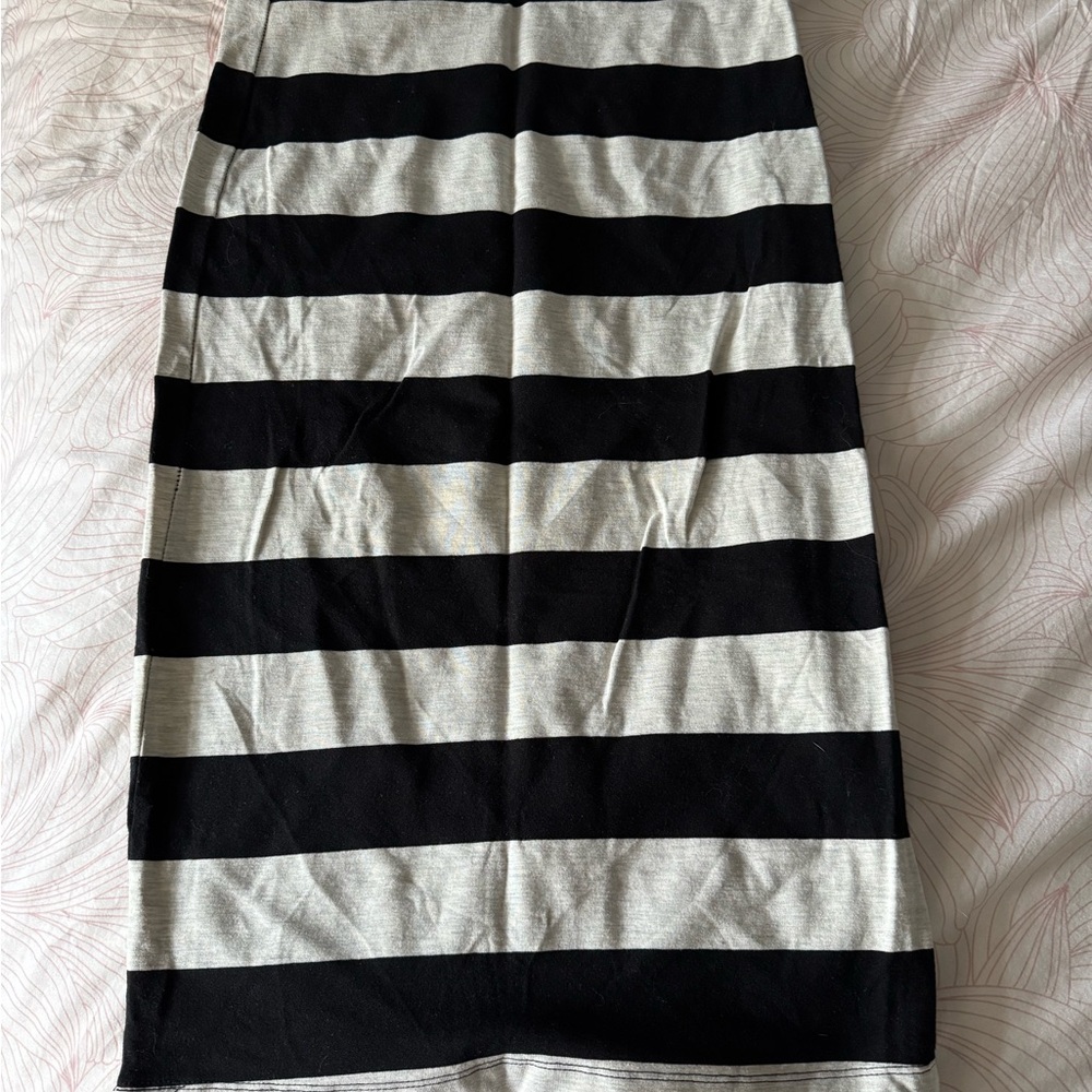 Black and Gray Striped Women's Skirt